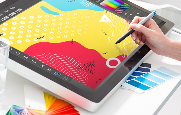 a smart pen designing on a tablet